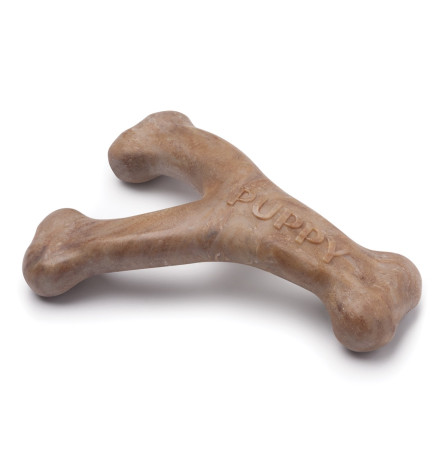 Benebone Puppy Wishbone Bacon Жувальна іграшка зі смаком бекону для цуценят S